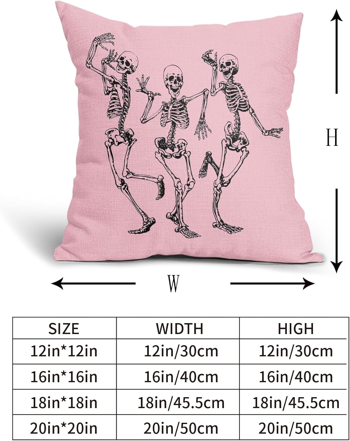 Fundas de almohada de calavera de Halloween de 16 x 16 pulgadas, juego de 2 fundas de almohada decorativas de esqueleto divertido vintage, fundas de