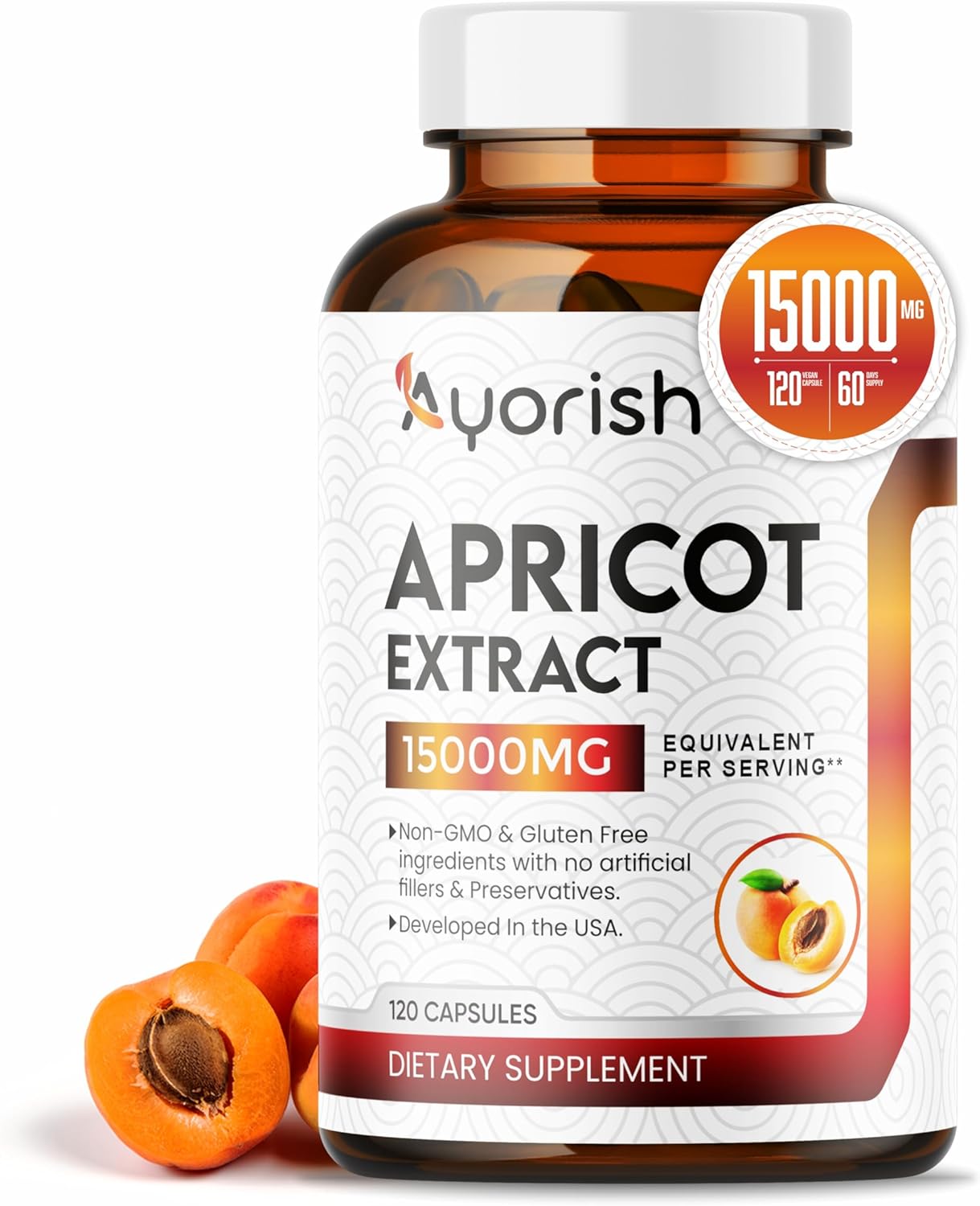 Cápsula de albaricoque 151 (120 cápsulas vegetales) 1000 mg Porción