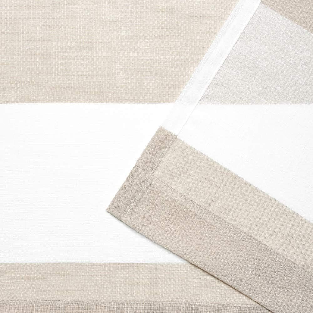 Exclusive Home Curtains Darma – Par de paneles de cortinas de lino semitransparentes para filtrar la luz, con bolsillo para barra, 50 x 96 pulgadas,