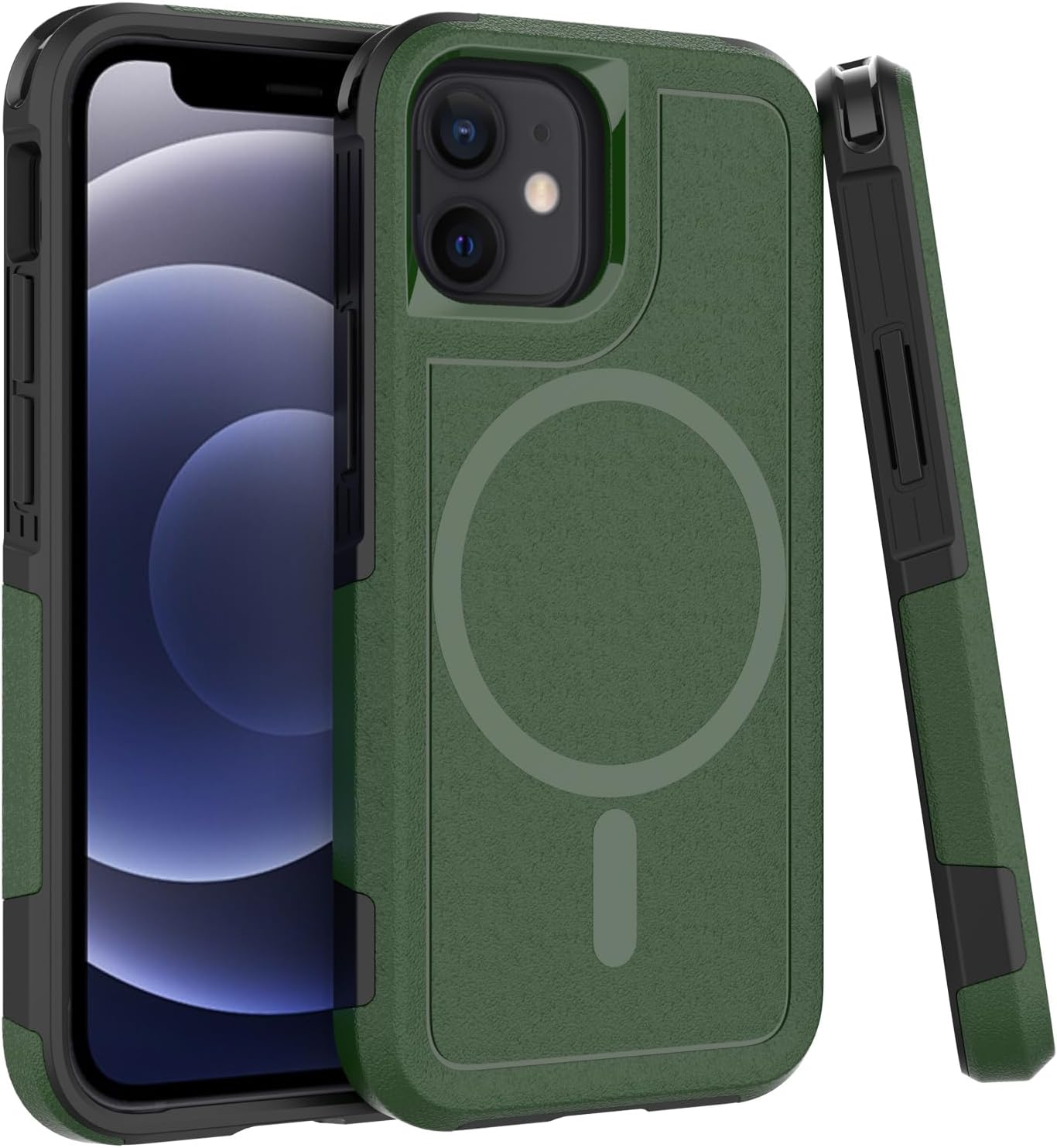 Funda magnética para iPhone 11, iPhone XR, compatible con carga inalámbrica MagSafe, a prueba de golpes, funda protectora fuerte y duradera, color