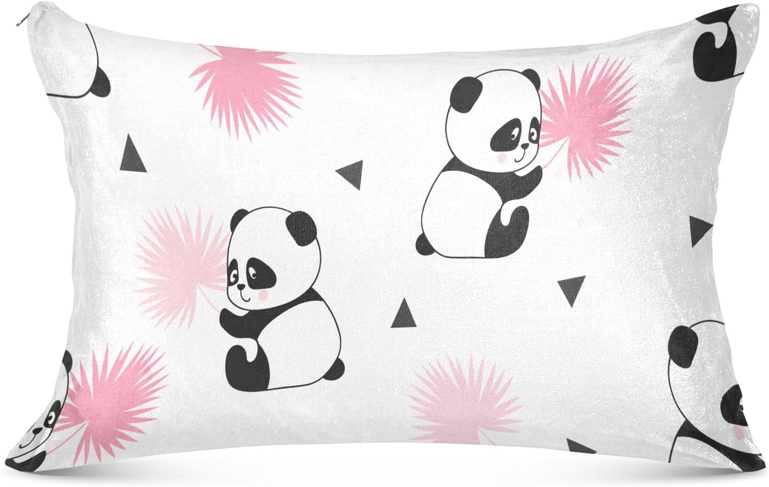 Emelivor Cute Panda Bears Throw Pillow Covers Velvet Pillow Covers Soft Cushion Covers Comfortable Pillowcases Decorative Pillows for Bed Couch Sofa