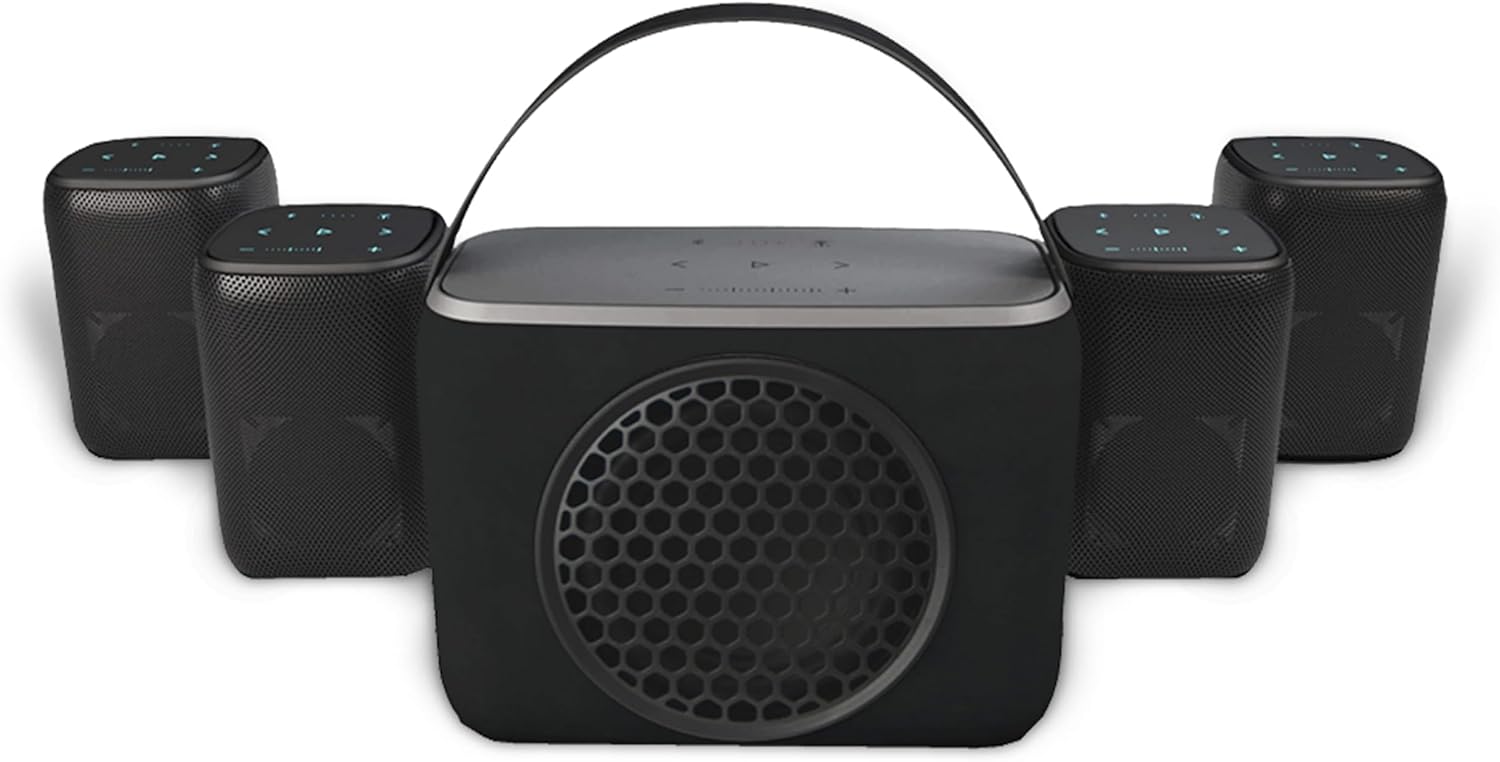 Rocksteady Combo de altavoz Bluetooth portátil y subwoofer para estadio, alcance de hasta 100 pies, hasta 30 horas de duración de la batería, 4