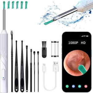 Herramienta de eliminación de cera de oído, limpiador de oídos con cámara de otoscopio HD 1080P, otoscopio de cámara de oído con luz, 6 luces LED, Herramienta de eliminación de cera de oído, limpiador de oídos con cámara de otoscopio HD 1080P, otoscopio de cámara de oído con luz, 6 luces LED,