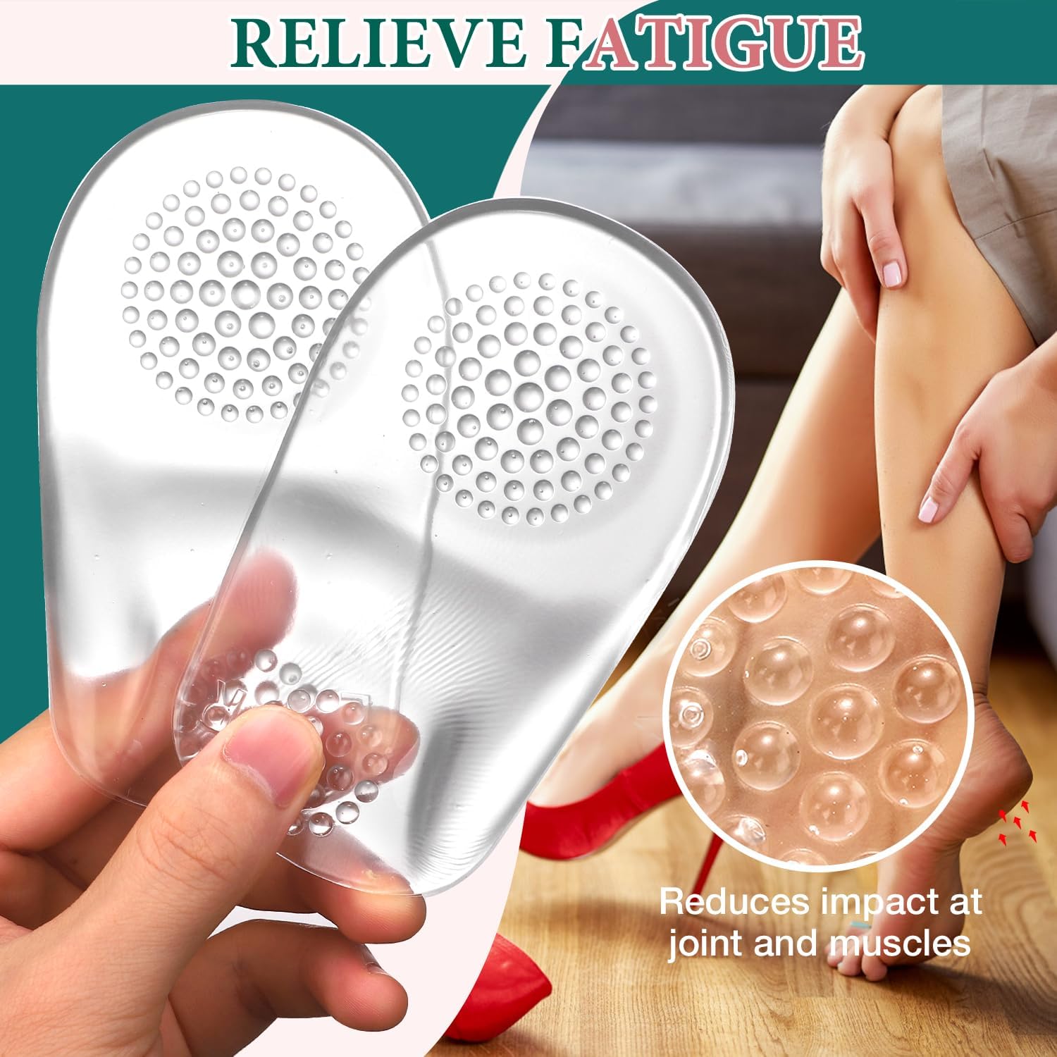 3 pares de almohadillas transparentes para el talón, plantillas de talón de copas para zapatos, cojines de talón de gel autoadhesivos suaves,