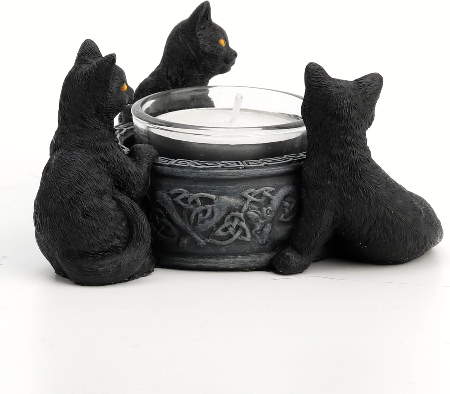 Veronese Design Figura pintada a mano de resina con forma de gato negro de 2 pulgadas