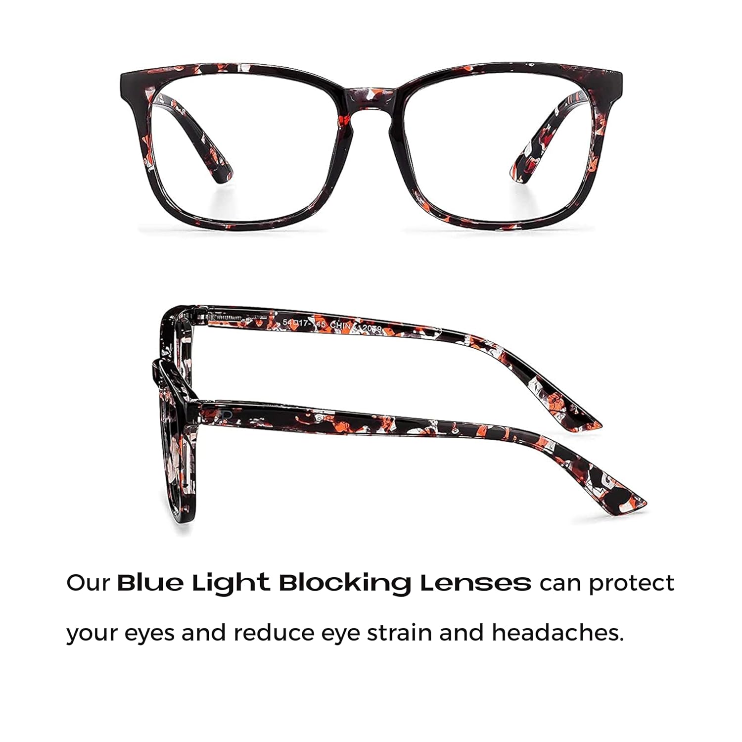 Readerest Lentes de lectura con bloqueo de luz azul (tortuga rosa, aumento de 0.00), anteojos para computadora con lente reflectante fina,