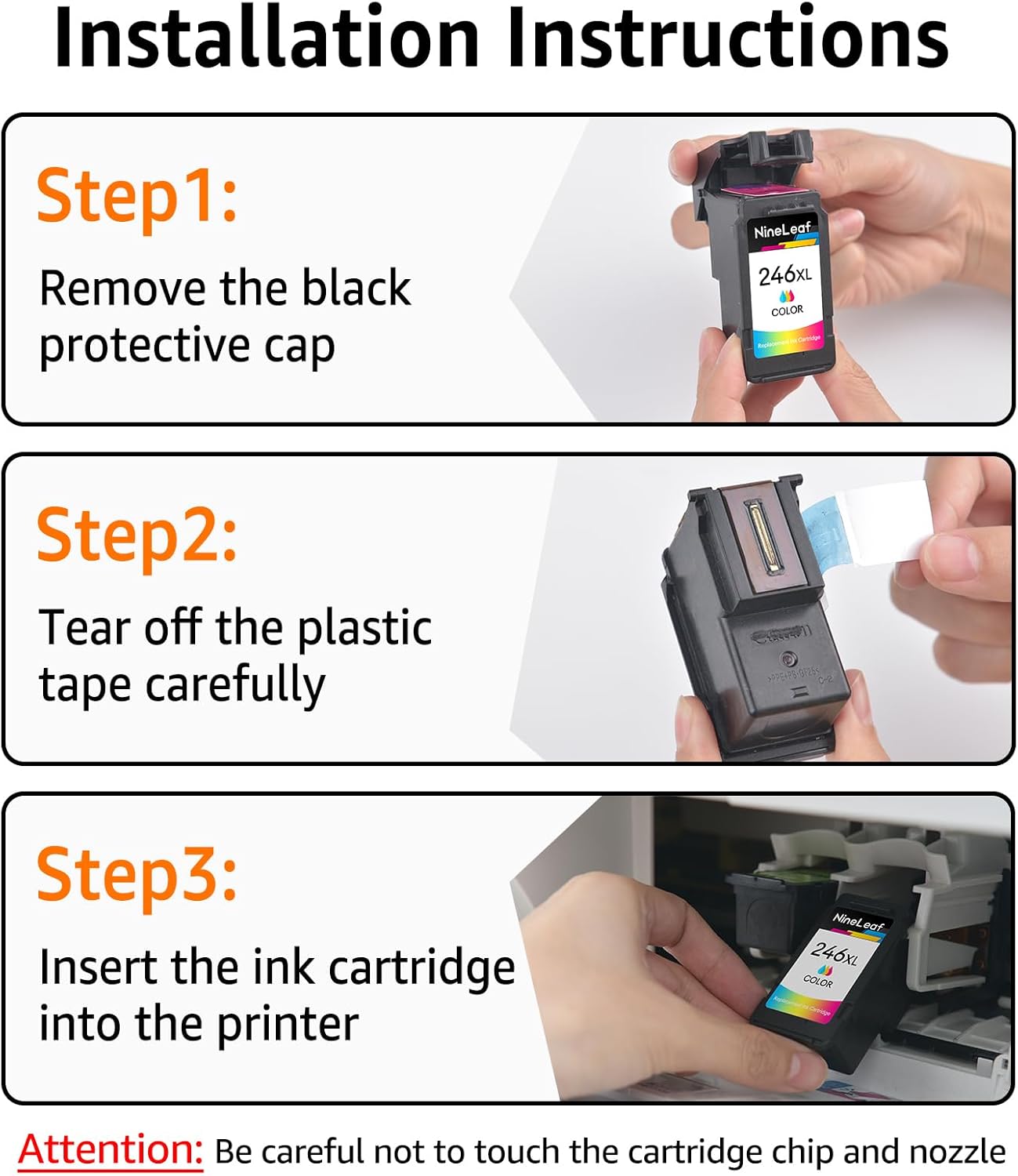 NineLeaf Cartucho de tinta remanufacturado compatible con Canon PG-245XL CL-246XL PG-243 CL-244 PIXMA MG2520 MG2920 MG2922 MG2924 MG2420 MG2522