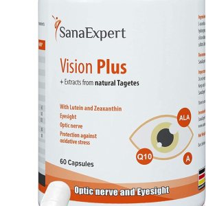 SanaExpert Vision Plus, Suplemento para el nervio óptico, la visión y la salud ocular, con caléndula, luteína, zeaxantina, coenzima Q10, vitaminas A SanaExpert Vision Plus, Suplemento para el nervio óptico, la visión y la salud ocular, con caléndula, luteína, zeaxantina, coenzima Q10, vitaminas A
