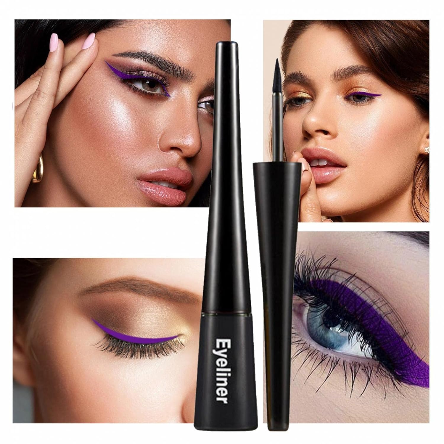 Delineador de ojos líquido mate, 6 colores neón coloridos, delineadores de ojos para mujeres, principiantes, impermeables, de alta pigmentación, de