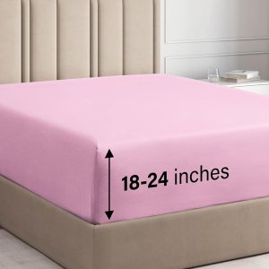 Sábana bajera de bolsillo extraprofundo, sábana bajera individual, bolsillos extraprofundos tamaño individual XL, para colchones de 18 a 24 Sábana bajera de bolsillo extraprofundo, sábana bajera individual, bolsillos extraprofundos tamaño individual XL, para colchones de 18 a 24