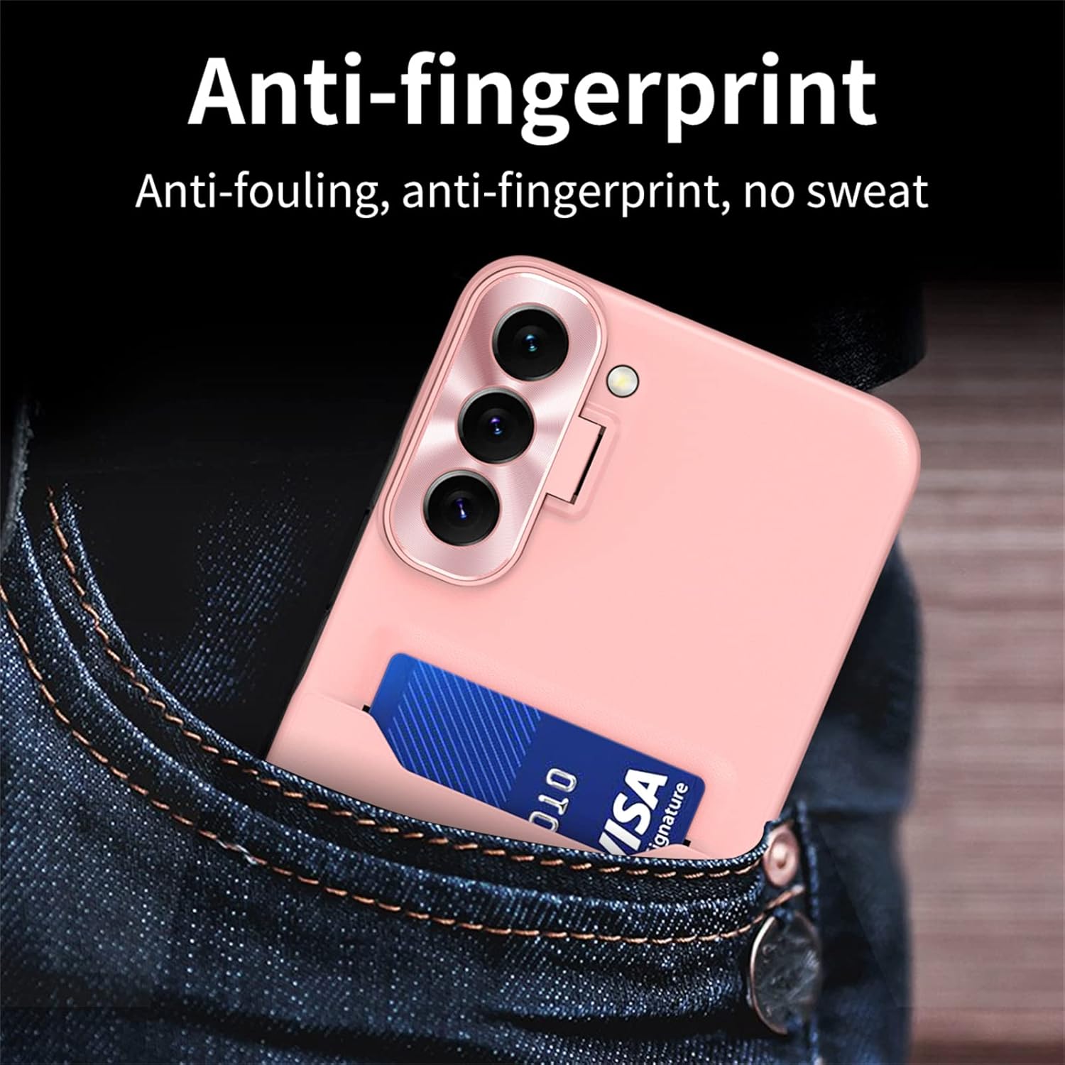 Ysnzaq Funda para Samsung Galaxy S22 con tarjetero, ultrafina, soporte invisible, protección de lentes, funda para Samsung Galaxy S22 de 6.1″, color