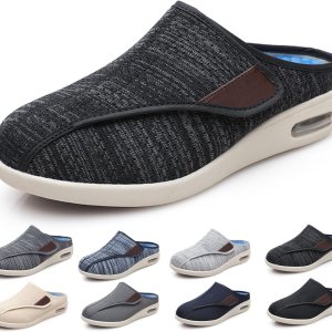 Tenis extra anchos con edema para caminar, con correa ajustable, ideales para diabetes, edema, fascitis plantar y pies hinchados Tenis extra anchos con edema para caminar, con correa ajustable, ideales para diabetes, edema, fascitis plantar y pies hinchados