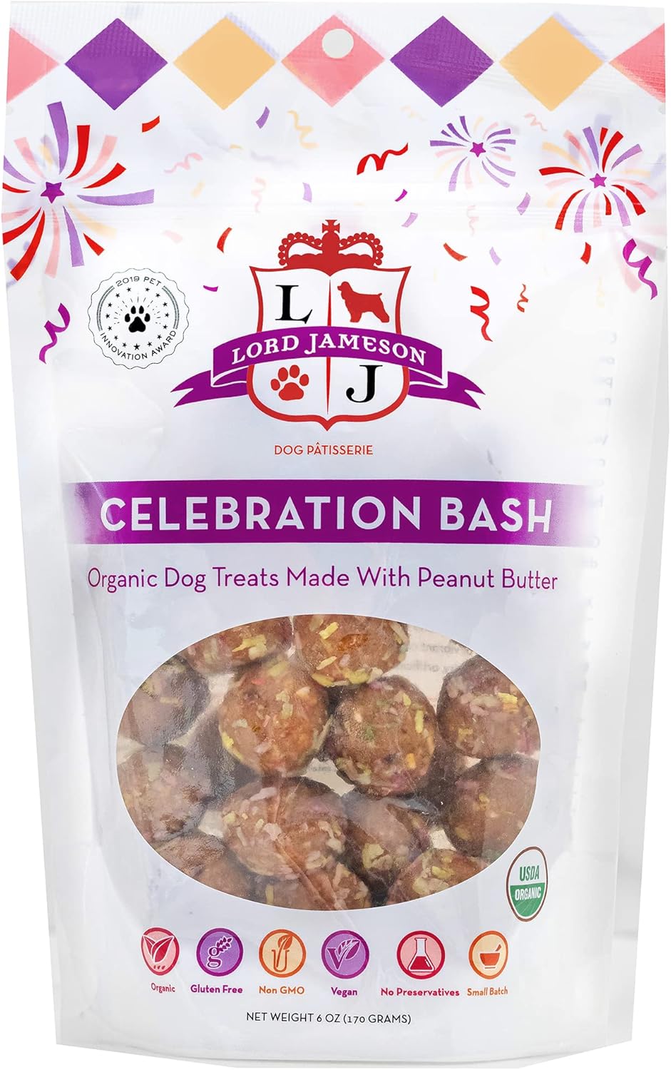 Celebration Bash – Golosinas orgánicas para perros, golosinas orgánicas para perros hechas con mantequilla de maní, un gran regalo para cualquier