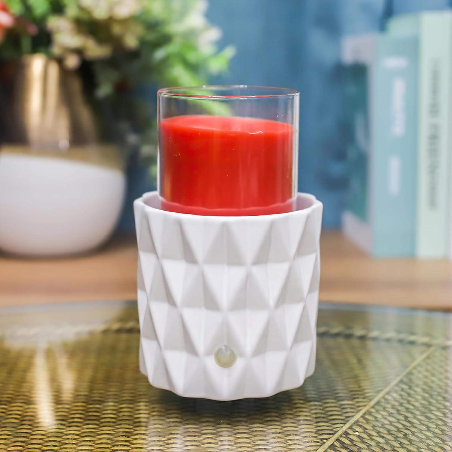 CVHOMEDECO. Calentador eléctrico de velas y fragancias 2 en 1 para velas perfumadas, cera derretida y tartas para refrescar la habitación, idea para
