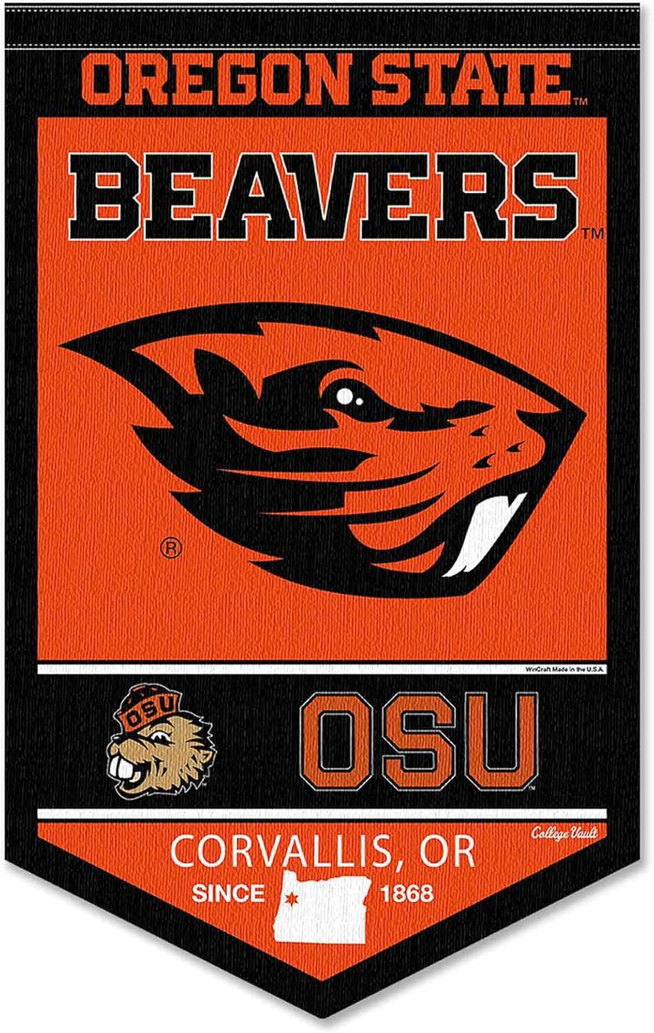 College Flags & Banners Co. Banderín de Oregon State Beavers Heritage History