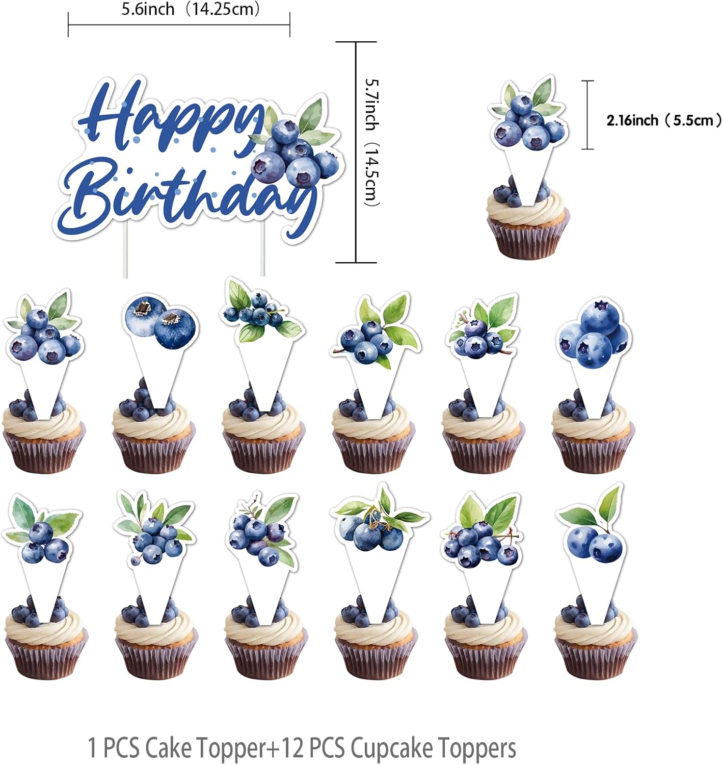 Decoraciones de cumpleaños de arándanos, suministros de fiesta de arándanos, incluye pancarta de cumpleaños de arándanos para decoración de