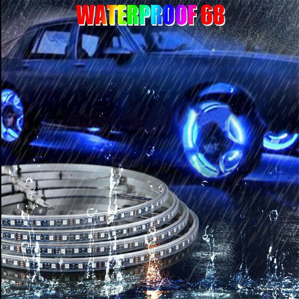 Juego de luces LED de 15.5 pulgadas para llantas de color de flujo de sueño para automóvil, camión, todoterreno, kit de anillo de rueda LED por