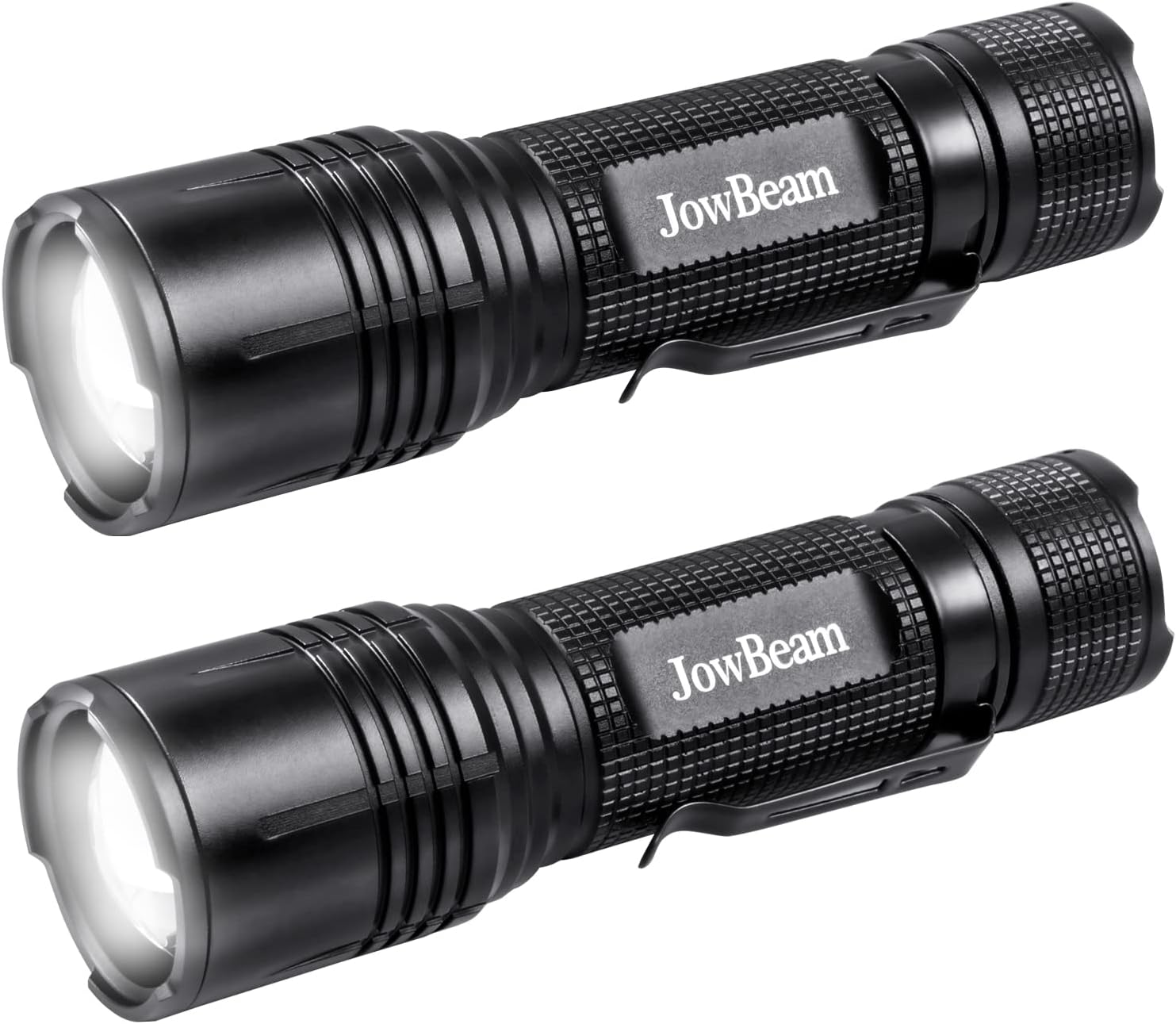 Paquete de 2 linterna LED brillante de 650 lúmenes, compacta, táctica, 5 modos, zoomable, resistente al agua para exteriores y emergencias