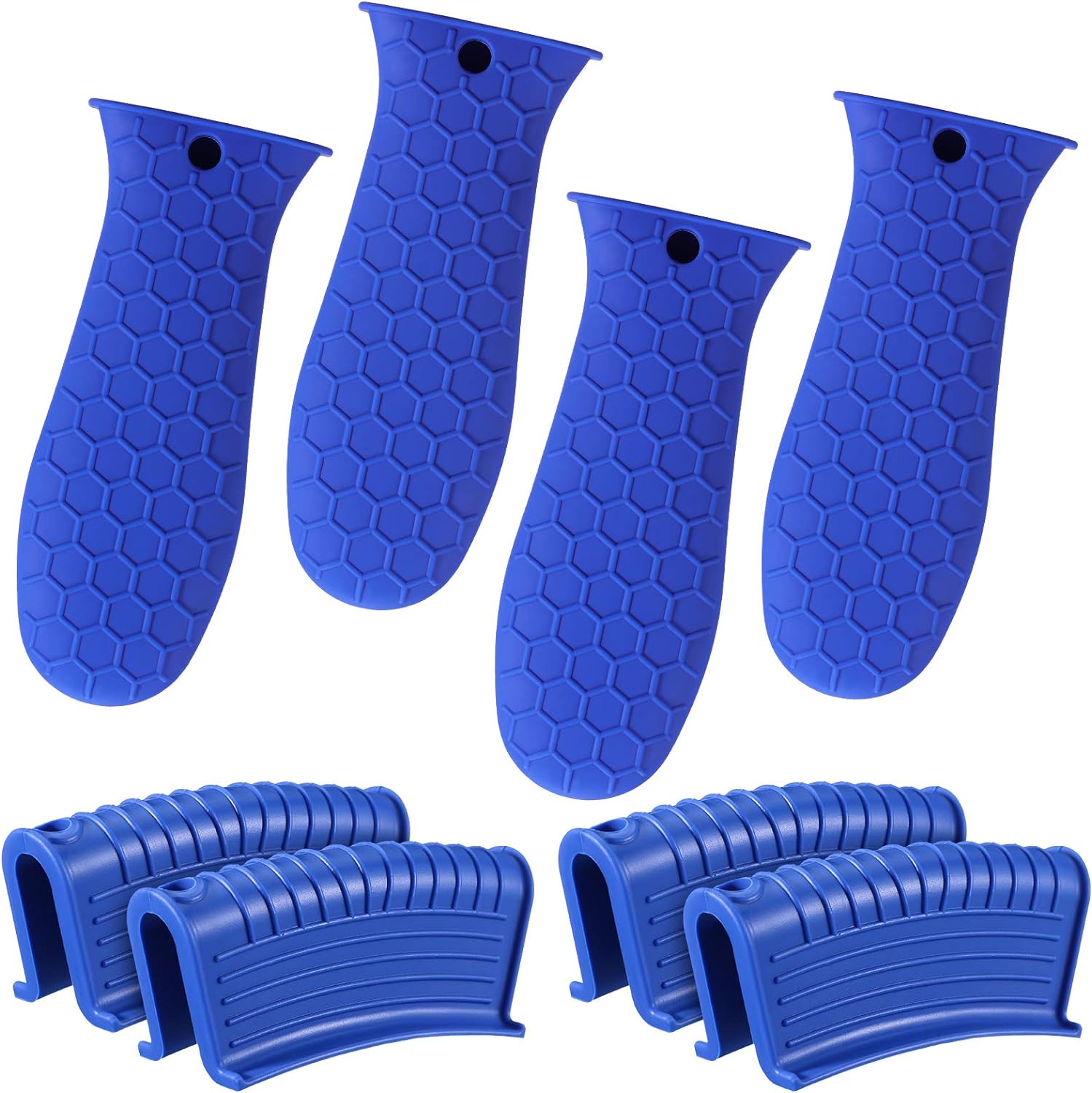 8 piezas de silicona soporte de mango caliente antideslizante para ollas, mango de sartén caliente, mango de goma resistente al calor, mango de