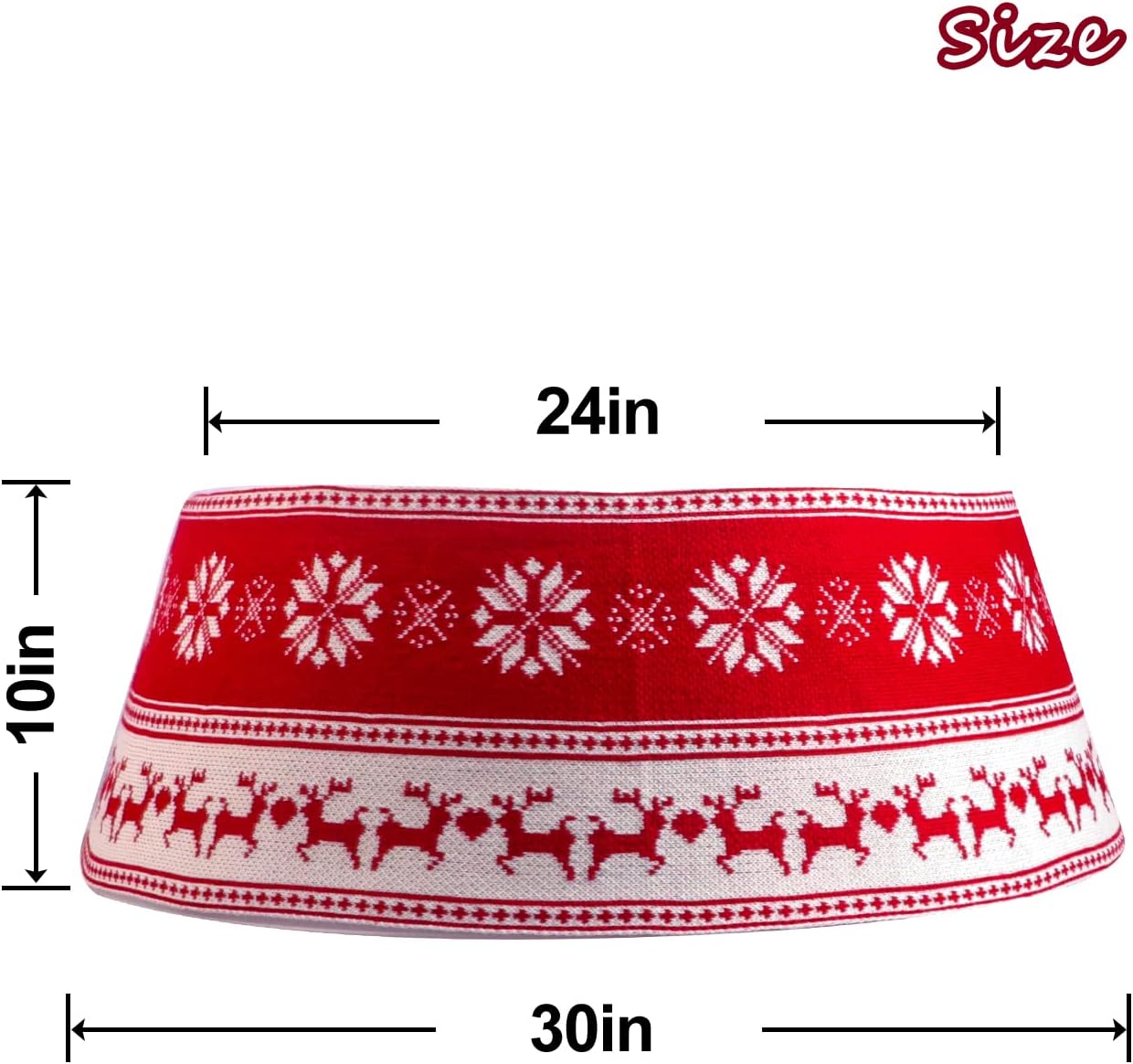 BIGTREE Collar de árbol de Navidad, anillo de árbol de Navidad de 30 pulgadas con alce de punto o a cuadros, base de árbol de Navidad para