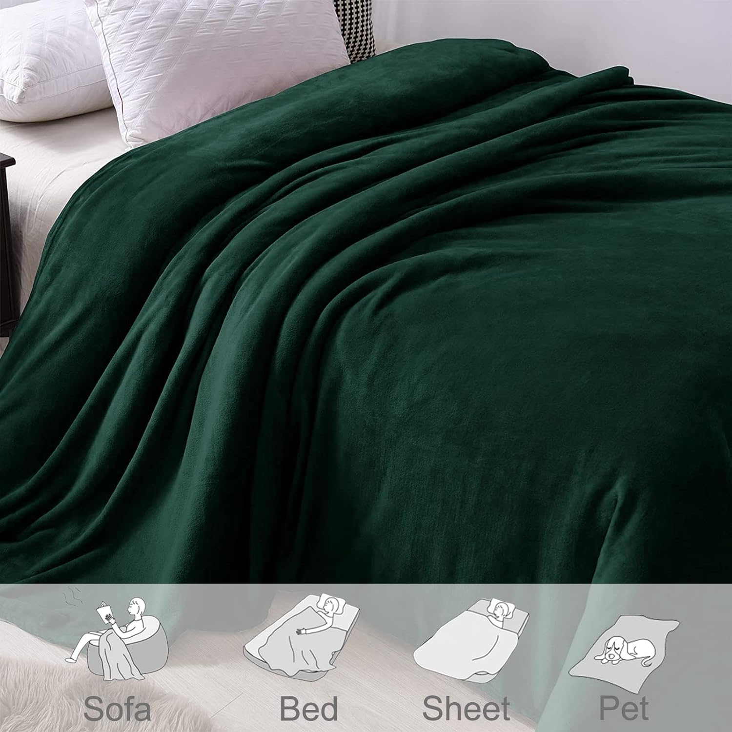 Exclusivo Mezcla Manta de vellón para sofá, cama, súper suave y cálida, para uso en todas las estaciones, acogedora, afelpada, ligera, 90 x 90