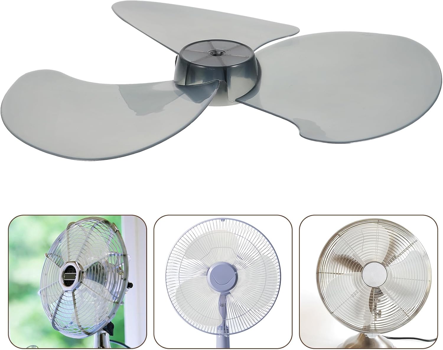 LIFKOME Repuesto de aspas de ventilador de plástico de 16 pulgadas, 3 hojas, aspas de ventilador de refrigeración, aspas de ventilador de pie para