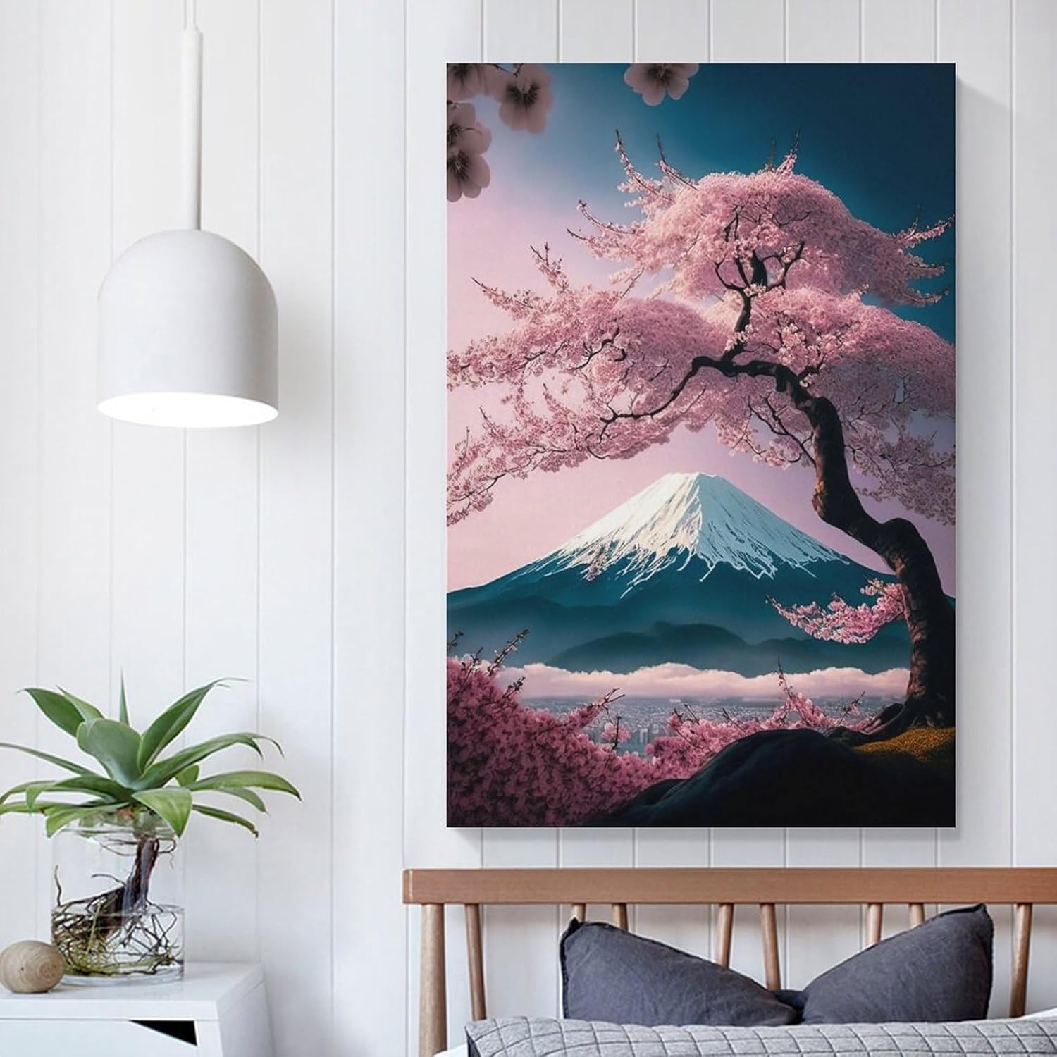 Aimery Póster de cerezo en flor de Japón, pintura decorativa, decoración de baño, sala de estar, lienzo sin marco, 08 x 12 pulgadas (7.9 x 11.8 in)