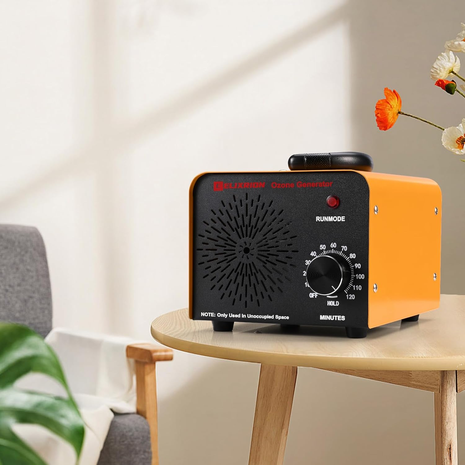 ELIXRION Generador de ozono, ionizador de capacidad de 25000 mgh, máquina profesional de ozono de aire O3 para olores, para el hogar, cocina,
