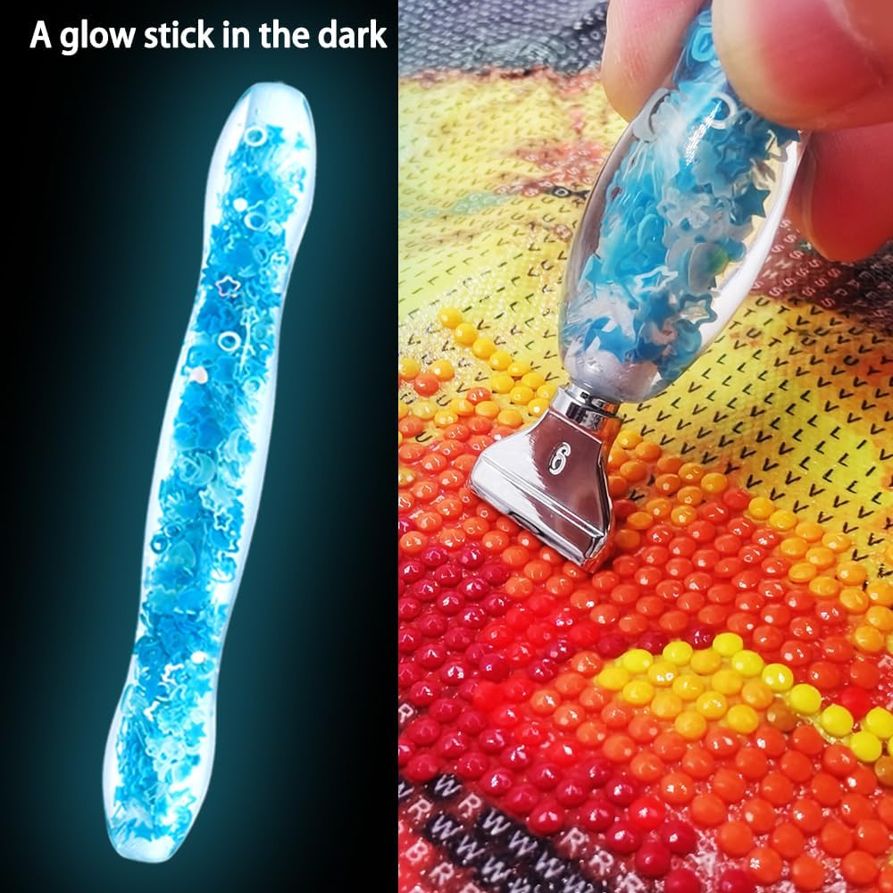 SENHAI Juego de 2 pinturas artísticas con diamantes, bolígrafos de arte de diamante, puntas inoxidables, accesorios de pintura de diamante 5D,