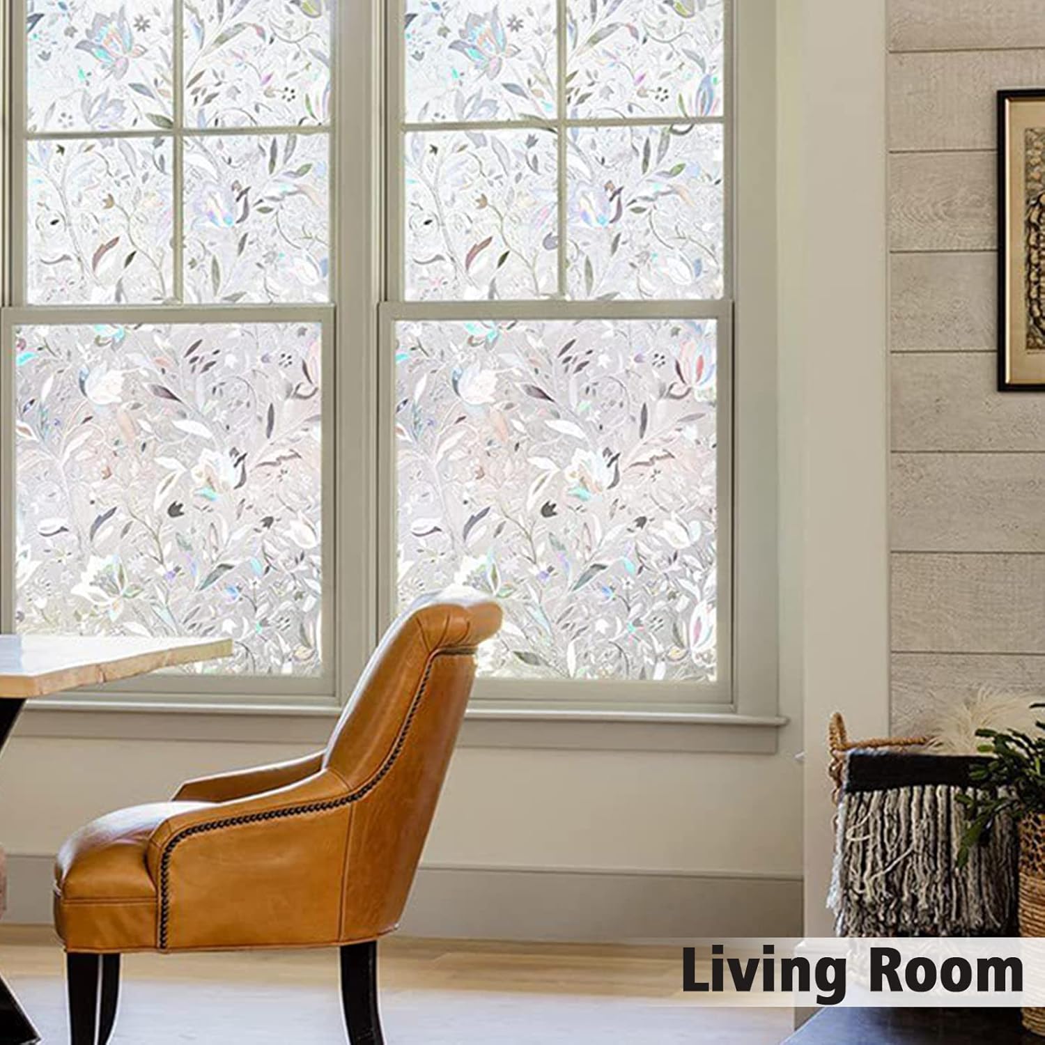 Película de privacidad para ventana, película de ventana esmerilada de arco iris, película decorativa 3D para vidrieras, calcomanías de vitrales,