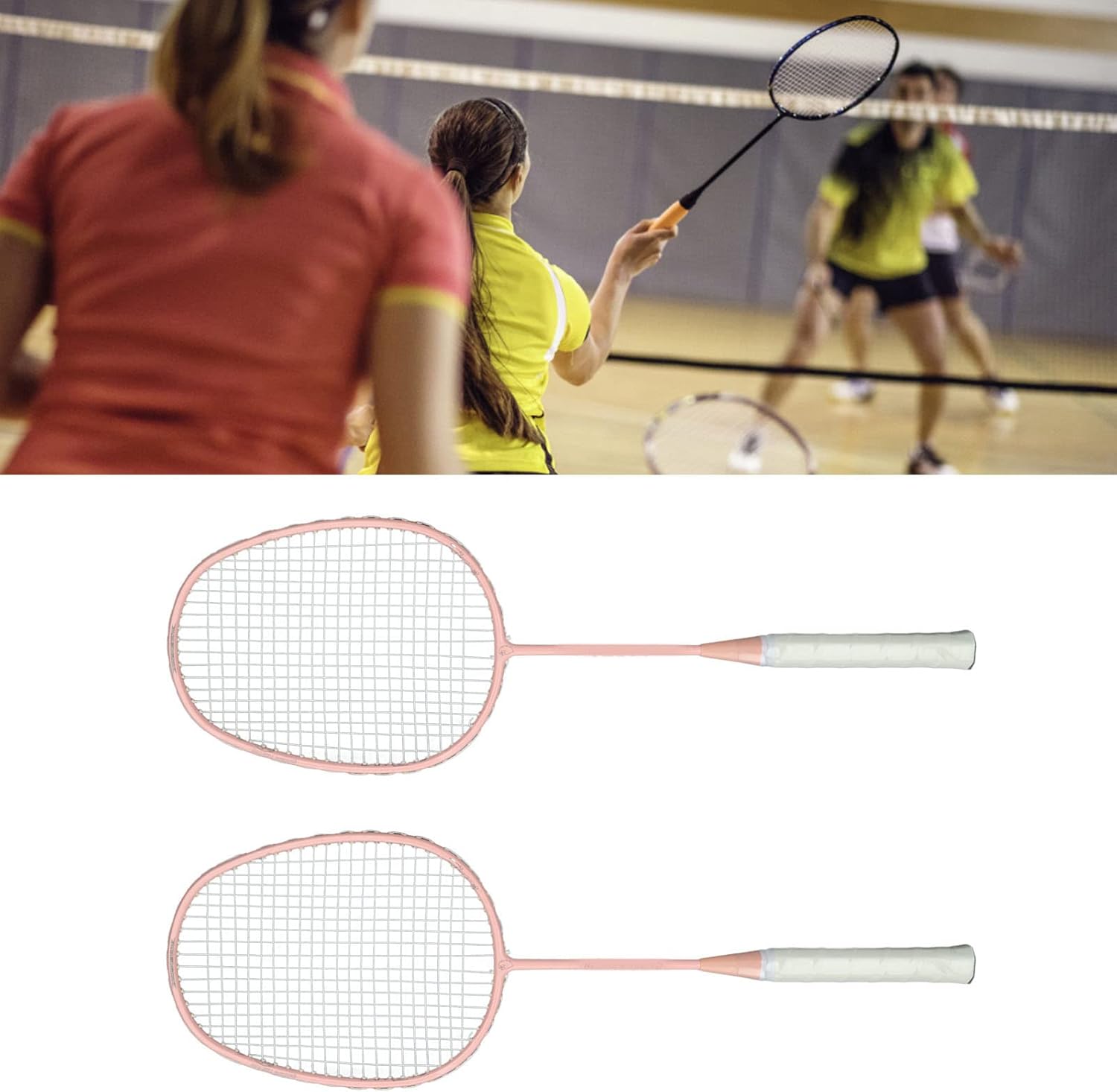Juego de raquetas de bádminton para juegos de patio trasero al aire libre, juego recreativo, principiantes, deportes, raqueta de bádminton recta con