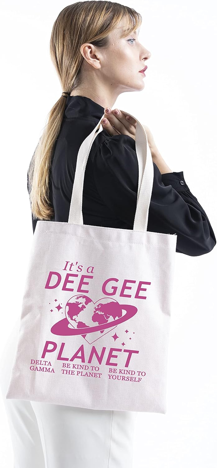 AGD Bolsa de maquillaje de hermandad alfa gamma con cremallera, regalo temático de hermandad, regalo de hermandad de mujeres de moda, bolsa de