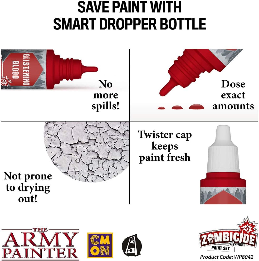 The Army Painter Zombicide – Juego de pintura de núcleo de segunda edición, 20 pinturas acrílicas, 1 sobreviviente y 1 pincel de inicio para Cool