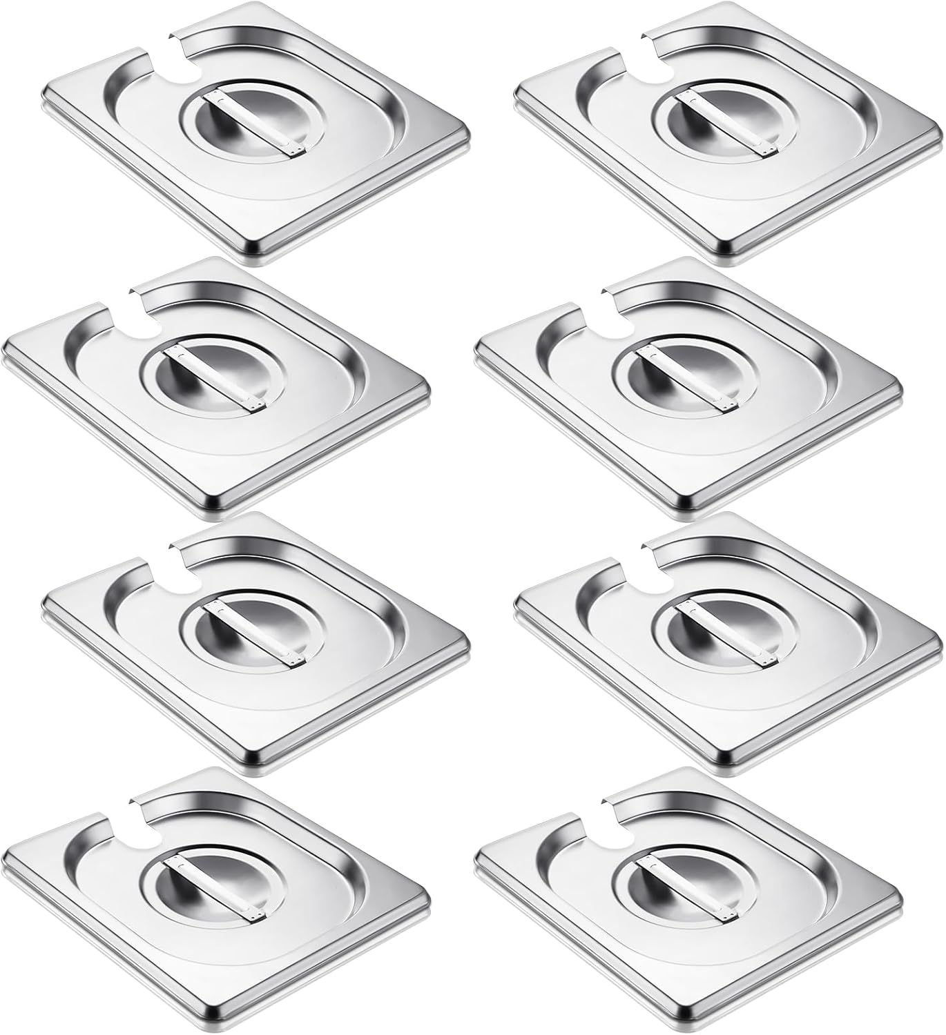 Zonon Paquete de 8 fundas para sartenes de mesa de vapor, tapas con muescas para sartenes de hotel, tapas con asas, tapas de bandeja de alimentos
