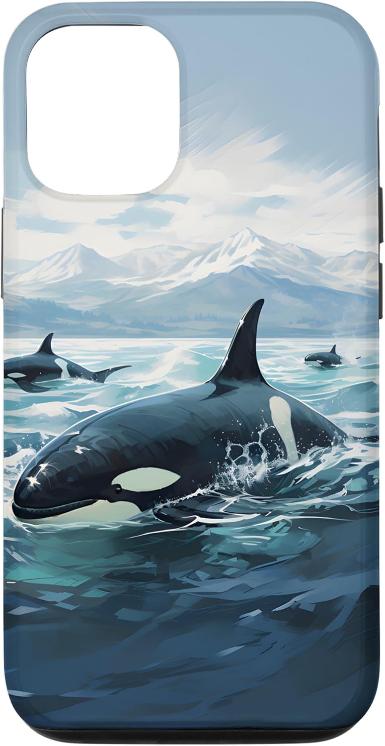 iPhone 13 Pro Orca Whale Family Natación en el Mar Ártico