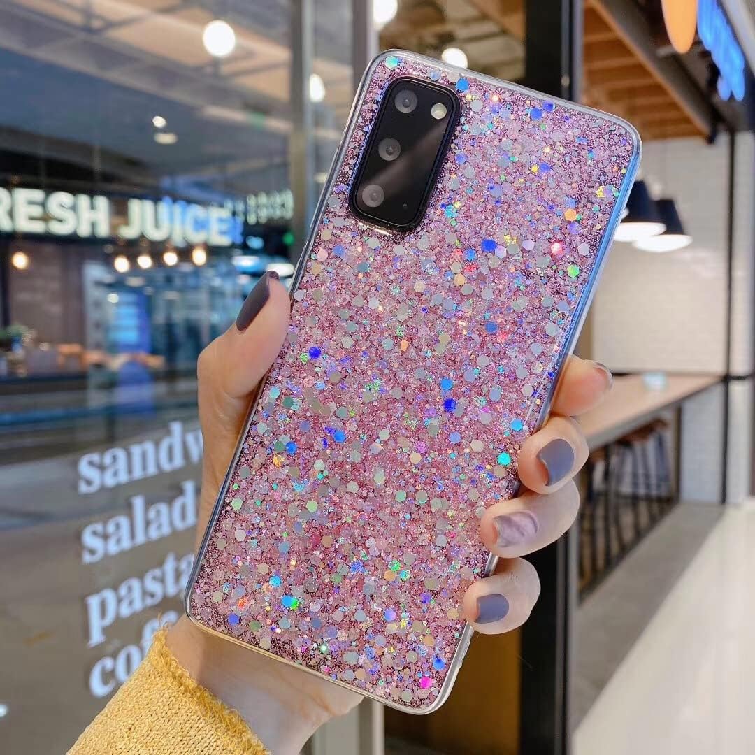 Funda diseñada para Samsung Galaxy S22 Ultra, con purpurina brillante para mujeres y niñas, bonita funda protectora de goma delgada para Galaxy S22
