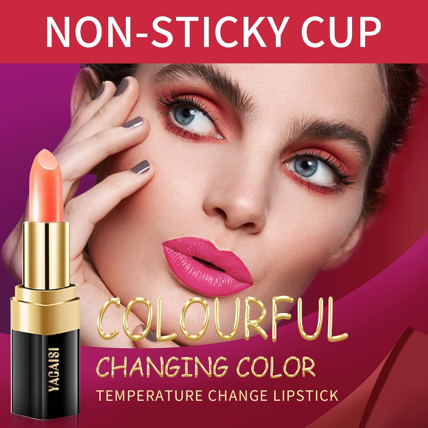 Yeweian Lápiz labial que cambia de color zanahoria, brillo labial hidratante natural, bálsamo labial coreano, cuidado de labios de larga duración,