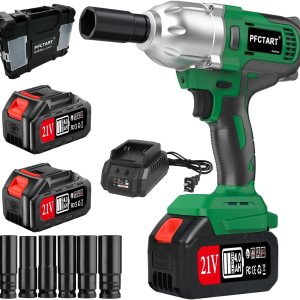 Kit de llaves de impacto sin escobillas de 12 pulgada 800 Nm, 2 baterías de 4.0 Ah, 6 enchufes, caja de herramientas de almacenamiento para Kit de llaves de impacto sin escobillas de 12 pulgada 800 Nm, 2 baterías de 4.0 Ah, 6 enchufes, caja de herramientas de almacenamiento para