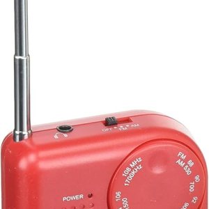 Radio de bolsillo portátil AMFM con bocina integrada, color azul NA Rojo Radio de bolsillo portátil AMFM con bocina integrada, color azul NA Rojo