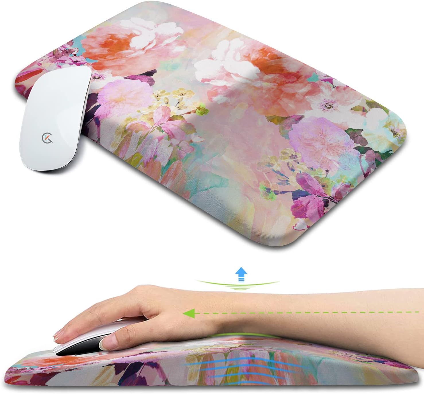 Alfombrilla de mouse ergonómica grande con soporte de muñeca, para aliviar el dolor del túnel carpiano, reposamuñecas para mouse con espuma