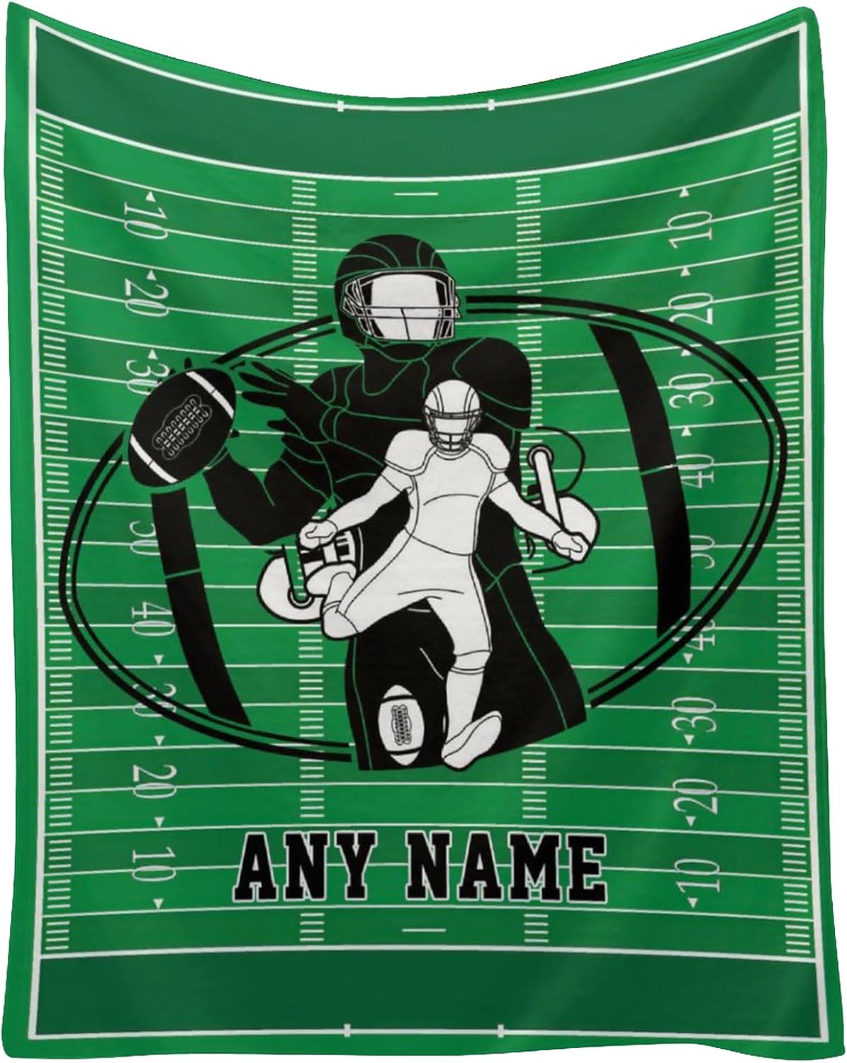 Oplamigy Manta de fútbol personalizada para niños y adultos, manta personalizada con nombre para niños y niñas, manta personalizada con nombre, 60 x