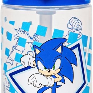 Zak Designs Sage Sonic the Hedgehog Botella de agua para niños, escuela o viajes, plástico duradero, 16onzas, con popote, asa, tapa, boquilla Zak Designs Sage Sonic the Hedgehog Botella de agua para niños, escuela o viajes, plástico duradero, 16onzas, con popote, asa, tapa, boquilla