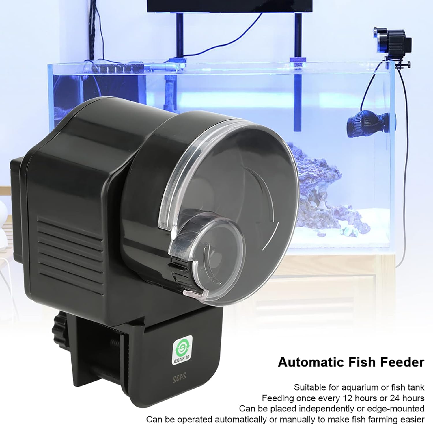 TOPINCN Alimentador automático para peces, temporizador automático para acuario, dispensador de alimentos para peces para acuario o peces