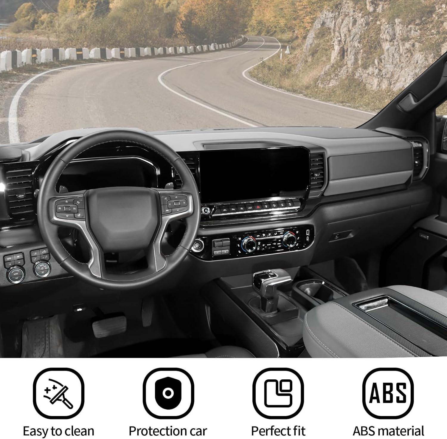 Voodonala Pomos de radio AC para interruptor de aire acondicionado, botón central de consola para interruptor de consola central, moldura para Chevy