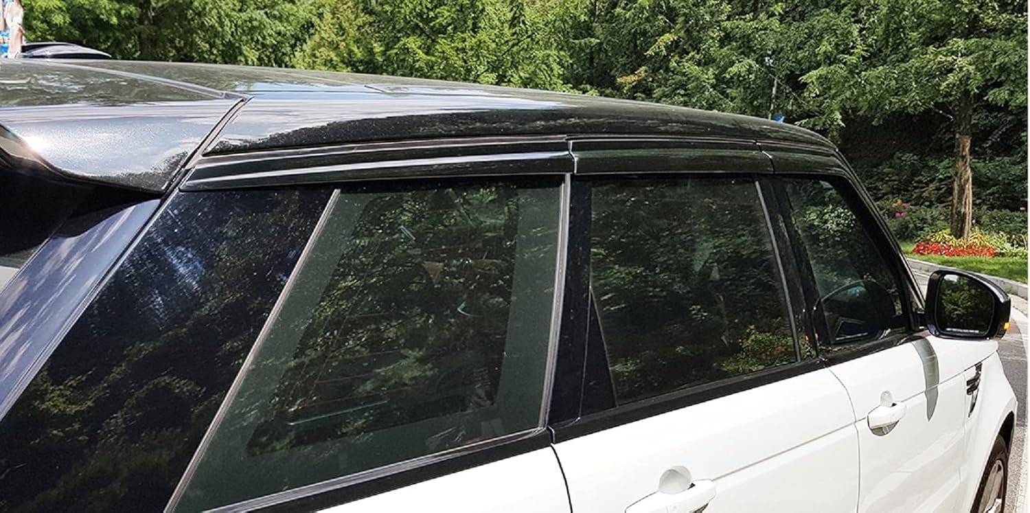 Northern Prime – Deflectores de viento y viserasprotectores de lluvia compatibles con Land Rover Range Rover Sport 2014-2022_Black_Tape-On Style (6