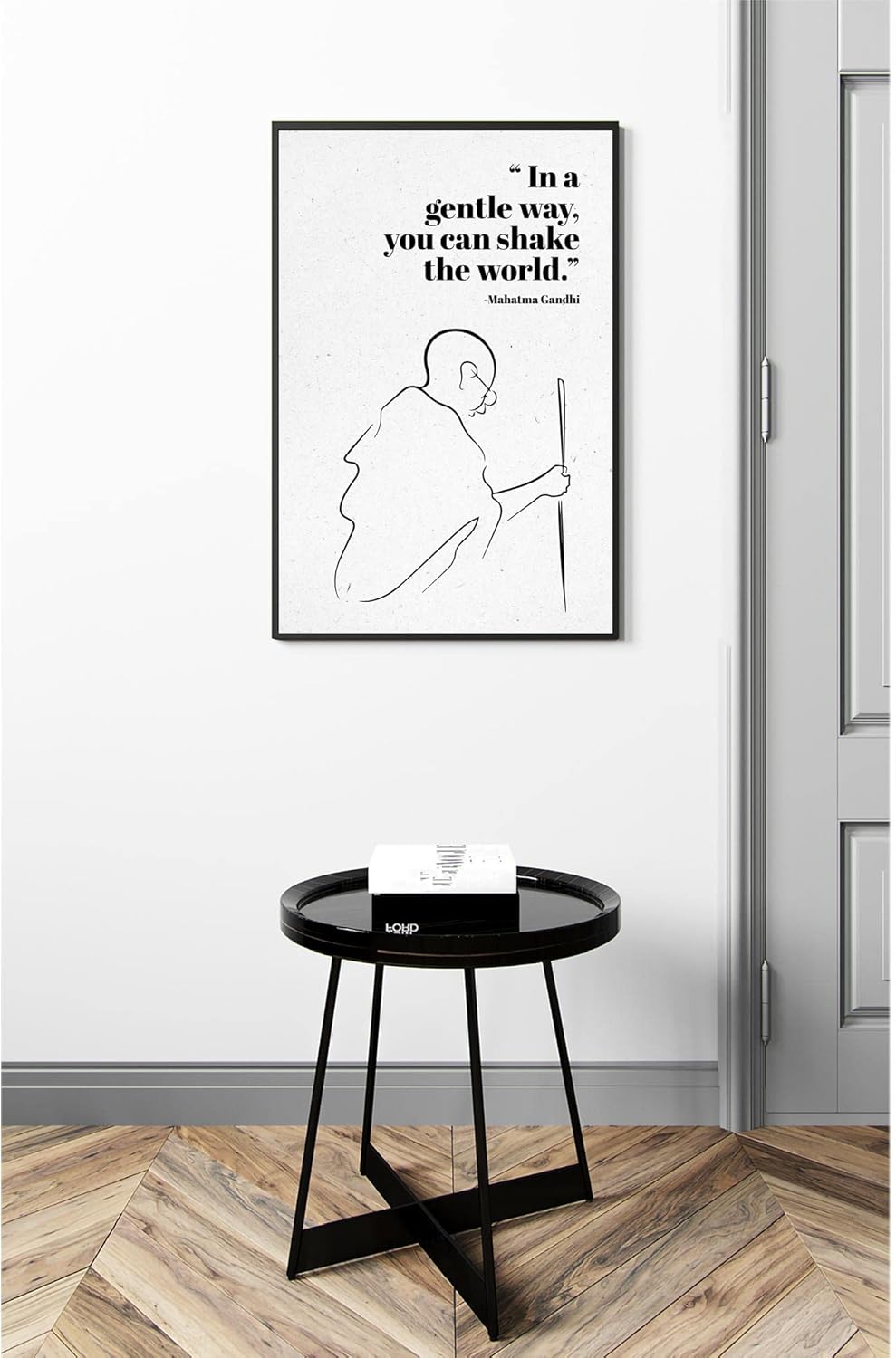 FESOGO In A Gentle Way You Can Shake The World Mahatma Gandhi – Arte de pared con texto en inglés “In A Gentle Way You Can Shake The World” – Arte