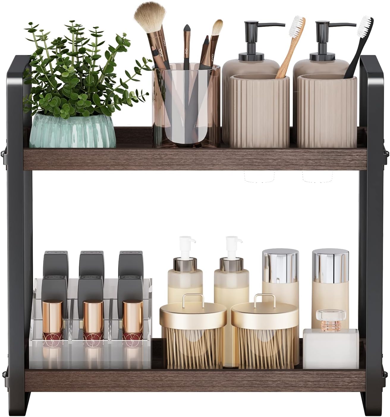 Bandeja de encimera de baño, bandeja de cosméticos, organizador de cosméticos, organizador de baño, soporte de mostrador de baño, estante de