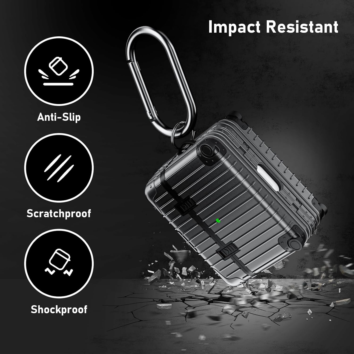 V-MORO Fundas para Airpods de 3 generación 2021, bonita funda para Airpods 3, funda de carga inalámbrica para hombres y mujeres, con llavero,