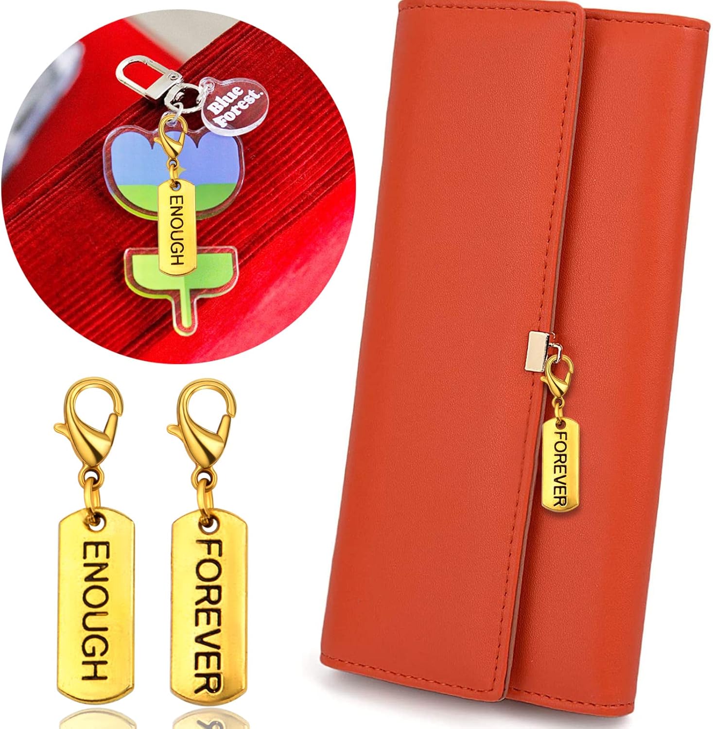 24 dijes dorados antiguos con clip de inspiración grabados con palabras motivacionales con cierre de langosta para hacer joyas, accesorios de