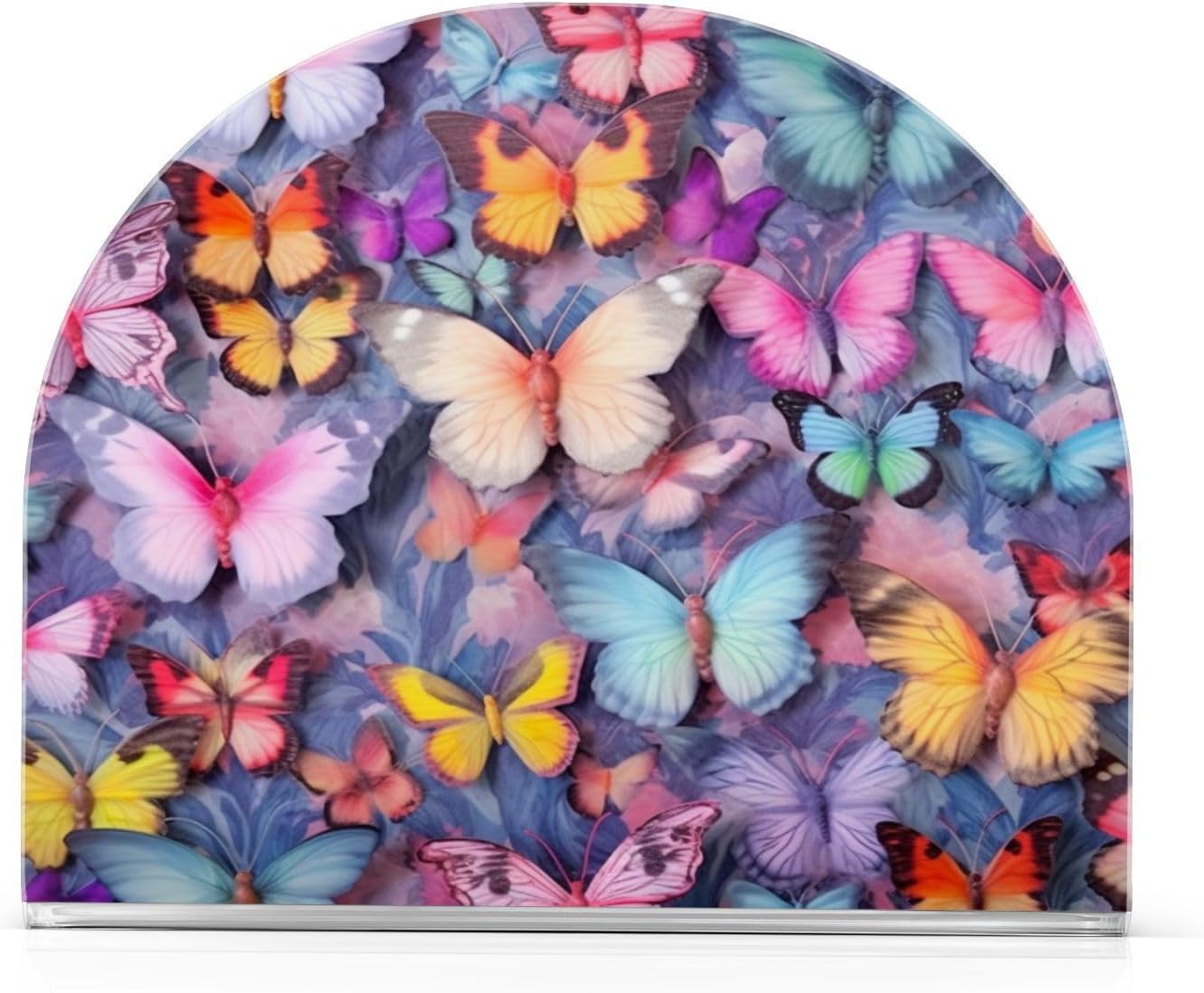 Butterfly Napkin Holder for Table, Acrylic Upright Non Slip Tabletop Freestanding Tissue Paper Dispenser for Kitchen Restaurant Home Hotel Decor